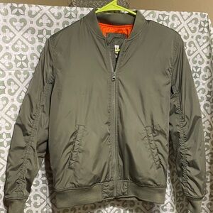 GAP Kids Olive Bomber Jacket with Orange Lining